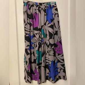 Vintage 100% Chinese Silk Midi Skirt